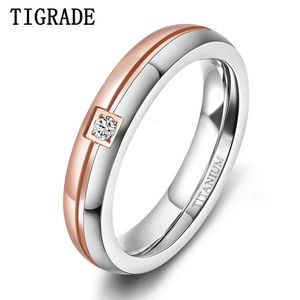 Tigrade ringen voor vrouwen 4mm paar verlovings trouwringen MAN MAN CZ ingelegde maat 5 tot 12 aangepaste gravure voor minnaar 240401
