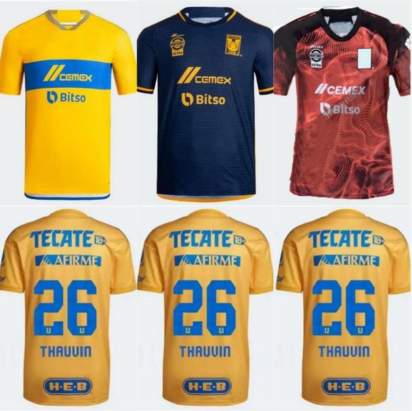 Tigres UANL 23 24 Jersey de fútbol Nahuel Guzmán Carlos Rodríguez Miguel Ortega Anthony Ramos Arturo Delgado Samir Diego Tercero Jesús Angulo Local Visitante top