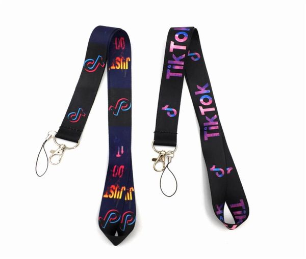 TIK TOK LAYARD BURGONDE Black Cou Strap Keychain ID Holder Course For Keys Phones Sacs 20PCS7978226