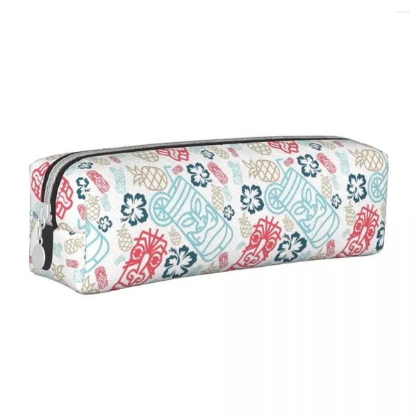 Tiki Hawaii – trousse à crayons à motif hawaïen, boîte porte-stylo pour filles et garçons, sacs de grande capacité, fournitures scolaires, papeterie cadeau