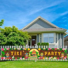 TIKI – décorations de fête d'été tropicales hawaïennes Luau, fournitures Aloha, panneau de cour suspendu, bannière, décoration murale extérieure pour pelouse, 231227