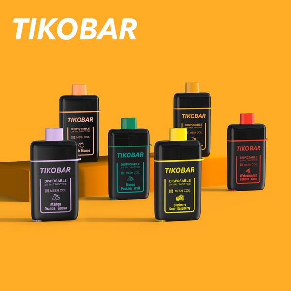 Cigarettes électroniques TIKOBAR COLO 6000 Capacité de la batterie 500 mah Capacité du e-liquide 10 ml Résistance de la bobine 1,0 Ω Port de charge Type-C crazvapes