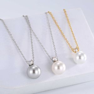 Tiktok Accessoires chauds Small Simple Collarbone Chaîne Single Perle Pendant Collier pour femmes Sendons élevés polyvalents