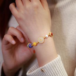 Tiktok – Bracelet Duobao en Jade Hotan naturel pour fille, tissage en argent, cadeaux parfaits pour mon meilleur ami