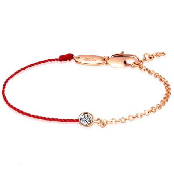 Tiktok Net Liu Yuning – Bracelet rouge en or Rose pour femmes, transfert à vie, bijoux simples en corde de Zircon