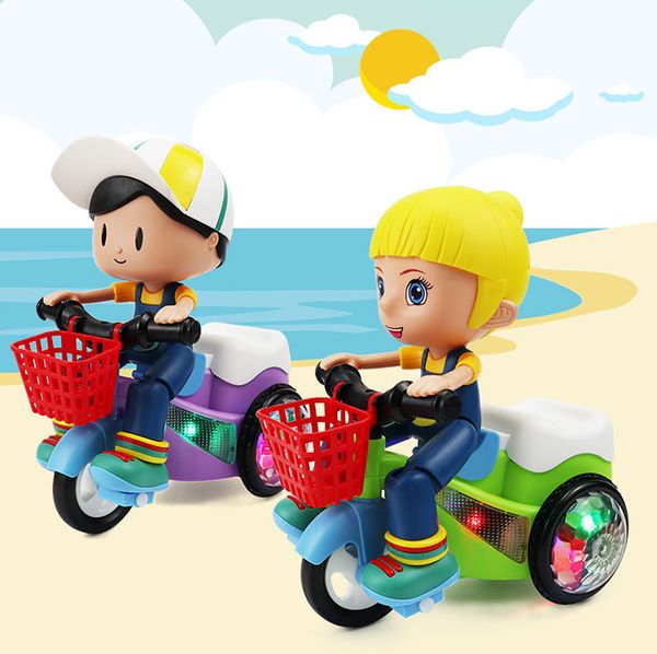 Tiktok party favorise le même type de tricycle cascadeur de célébrités en ligne jouet voiture électrique lumière musique bébé garçon fille