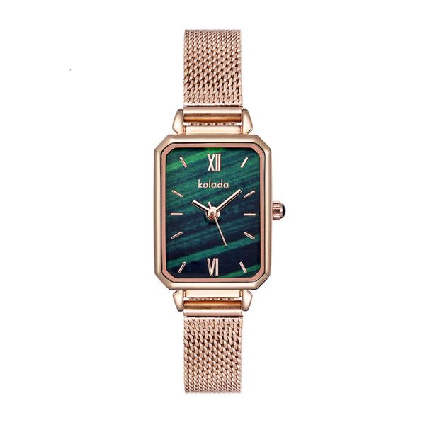 Tiktok Paon Vert Étoile Brillante Petit Cadran Montre À Quartz Pour Femme Mode Échelle Romaine