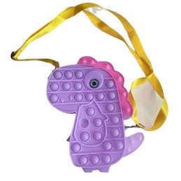Fidget Backpack portemonnees munttas schattige Dinodaur Reliver Stress speelgoed Push Bubble Antistress Toy Sensory Child Toys Kerstcadeau