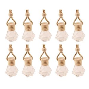 Stock Car Hanging Bouteille En Verre Vide Parfum Aromathérapie Diffuseur Rechargeable Désodorisant Parfum Pendentif Ornement Huiles Essentielles Diffuseurs FY5288