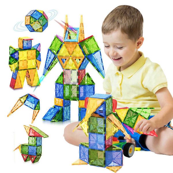 Azulejos Bloques de construcción magnéticos Ladrillos Azulejos magnéticos Constructor Juegos divertidos Imán Juguete Modelo Juguetes educativos para niños Q0723