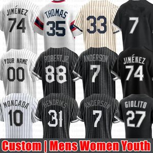 Personnalisé 88 Luis Robert Jr. Eloy Jimenez Baseball Jersey Yoan Moncada Bo Jackson Yermin Mercede Keuchel Dylan Cease Andrew Benintendi Carlton Fisk Gavin Sheets Kopech