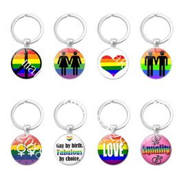 Time Gem Keychain Gay Rainbow Keychain Hanger Bagage Decoratie Key Chain Fashion Jewelry Keyring