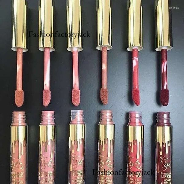 Robery Limited Lip Gloss 6 Set Kylie Copa antiadherente Gold no se desvanece el lápiz labial líquido hidratante del lápiz labial coreano