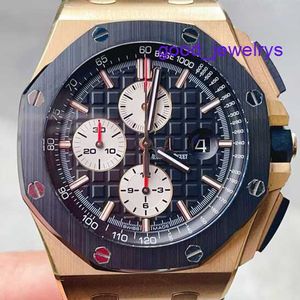 Tijdloos AP-polshorloge Royal Oak Offshore-serie Automatisch mechanisch gouden herenhorloge met datumweergave Timingfunctie Zwarte schijf terug Transparant uurwerk