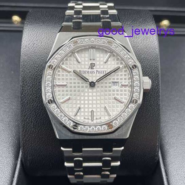 Montre-bracelet intemporelle AP Royal Oak Series Montre pour femme 33 mm de diamètre Mouvement à quartz Acier de précision Platine Montre décontractée pour homme 67651ST