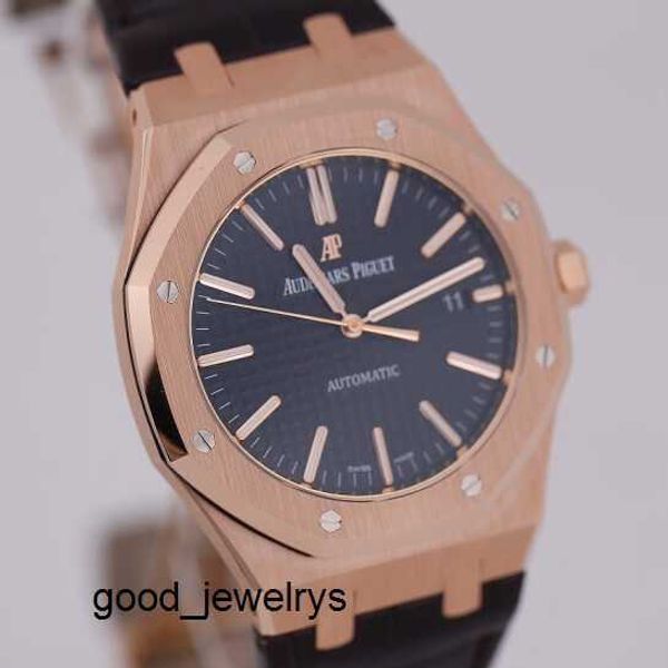 Timeless Hot AP Watch Royal Oak 15400OR Reloj para hombre Oro rosa Cara negra Mecánico automático Reloj famoso suizo Relojes de vestir de negocios Diámetro deportivo de lujo