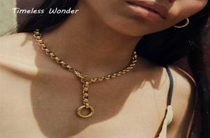 Wonder Wonder Titanium Pave Chains Choker Collier Femmes Bijoux en acier inoxydable Boho Designer Top Punk Ins Trendy Runway 30253924941