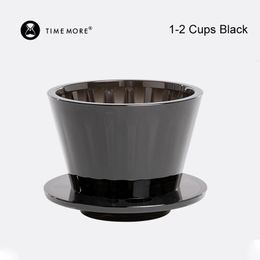 Timemore B75 Wave Coffee Dripper Crystal Eye Giet over koffiefilter PCTG 1-2 kopjes koffiezetapparaat Flat Bottom Verhoging uniformiteit 240313