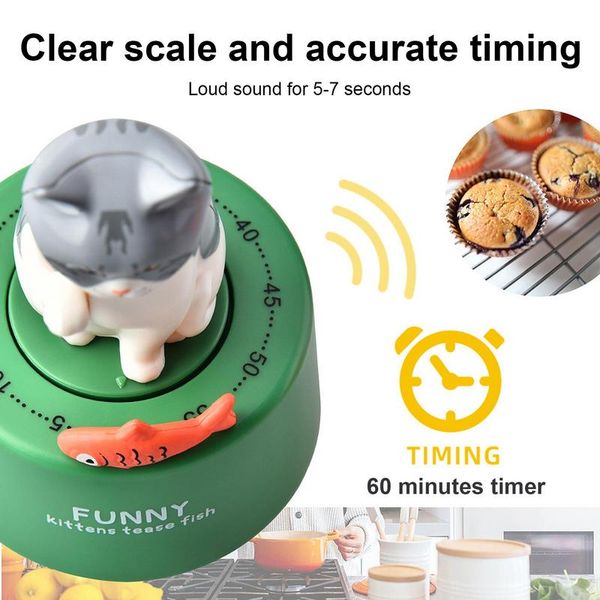 Minuterie créative mignon chat mécanique kitcher cuisine cuisine enfant étude de la maison temporaire de gestion du chronométrage des minuteries pour l'enseignement