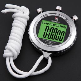 Timers 0.01s Precisie Timer Stopwatch Metalen Stopwatch Sport Waterdicht Lichtgevende Stopwatch Uren Minuten Maand Display 40h Countdown 230804