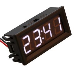 Timers 0,56 "Digitale elektronische kloktemperatuurspanningsmeter LED 12V 24V 36V 48V Autoverslagschip Ondersteuning