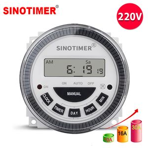 Timers 230VAC 7 Days Wekelijkse programmeerbare digitale timerverlichtingsschakelaar Uitgang 220V Spanning Inside Battery met stofdichte hoes 230422