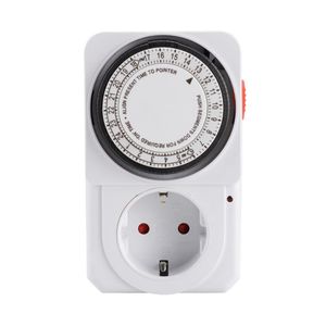 Timers 24 uur cyclische timer schakelaar keuken uitlaatlus universele timing socket mechanisch 16a uk eu plug -protector