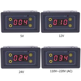 Temporizadores 5-24VDC 110V-220VAC Pantalla LED Módulo de relé de retardo de tiempo digital Interruptor de control del temporizador de ciclo de sincronización