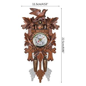 Timers antieke hout koekoek muur klok vogel tijd bell swing alarm horloge woondecoratie