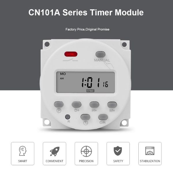 Minuteries CN101A 5V 12V 24V 110V 220V Commutateur de minuterie numérique Programmateur de relais de temps programmable hebdomadaire de 7 jours Batterie rechargeable intégrée