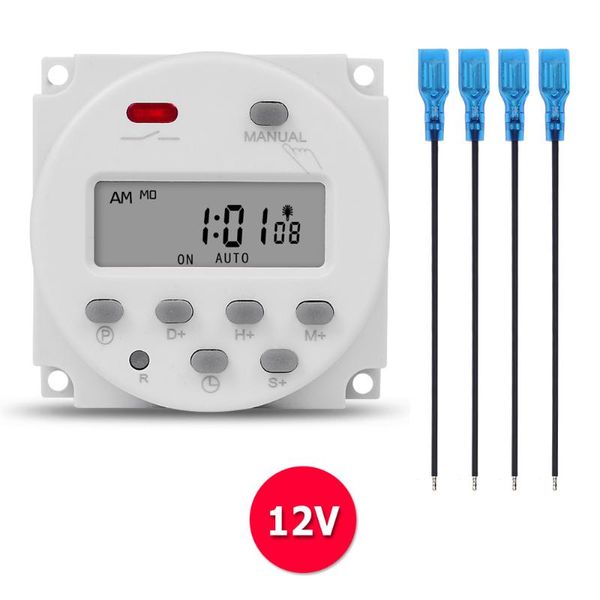 Temporizadores DC 12V/24V Digital LCD temporizador interruptor 7 días semanal programador de relé de tiempo programable