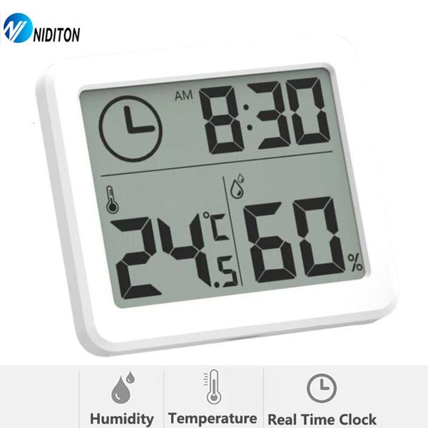 Minuteries horloge numérique bureau avec température humidité horloges murales pour la maison cuisine bureau décorations NIDITON 231018