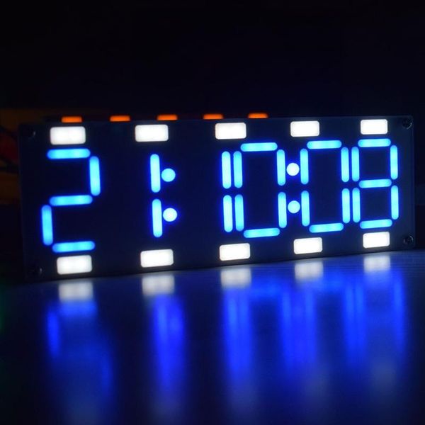 Minuteries bricolage grand écran 6 chiffres bicolore LED horloge Kit contrôle tactile W température/date/semaine