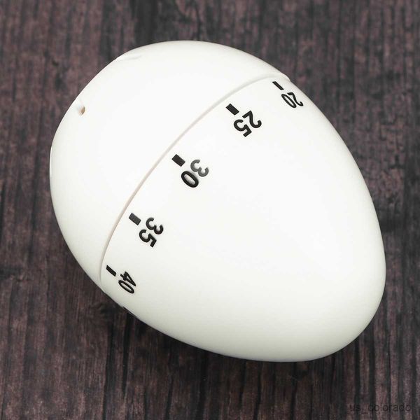 Temporizadores Forma de huevo Temporizador giratorio mecánico Temporizador de cuenta regresiva para el hogar Temporizador de cocina manual Recordatorio de cocina (blanco) R230731