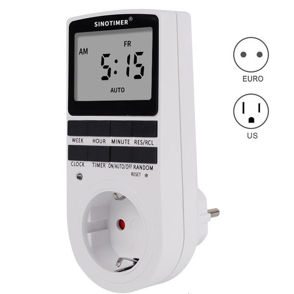 Minuteries EU US Type électrique 7 jours hebdomadaire programmable prise murale prise numérique interrupteur de temps minuterie prise de courant 220V 110V AC 230422