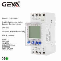 Timers Geya THC-822 Conversational Programmable 2Channel Wissel Contacten Digitale schakelaar met batterij 16A 220V 110V 230422