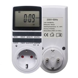 Timers Ketotek Electronic Digital Switch EU FR BR -plug keuken uitlaat 230V 50Hz 7 Dag 12/24 uur Programmeerbaar Timing Socket 230422