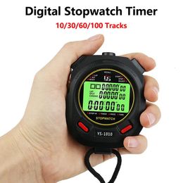 Timers Kitchen Timers Digital Sports Stopwatch Timer 10/30/60/100 Tracks Luminous Stopwatch Professional Chronograph Teller Outdoor Trai