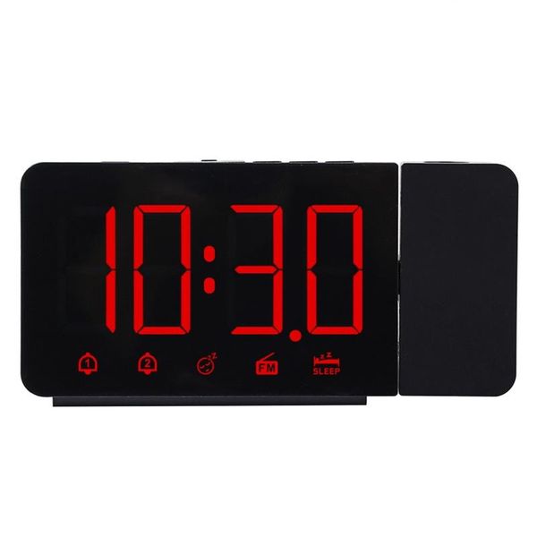 Temporizadores LED Digital 2 Despertador USB Reloj electrónico Despertador Radio FM Proyector de tiempo