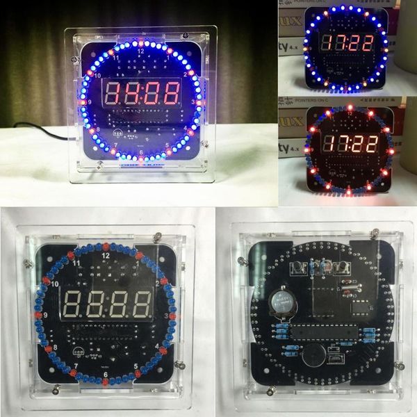 Temporizadores LED giratorios, pantalla electrónica de temperatura, reloj Digital, Kit de aprendizaje DIY, componentes de caja, piezas, herramientas de temporizador, conjunto de accesorios