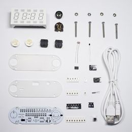 Kit d'horloge de bricolage multifonctionnel de tube numérique multicolore de minuteries