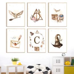 Timers Gepersonaliseerde Wizard Aangepaste Naam Kinderkamer Wall Art Print Canvas Schilderij Magische School Posters Muur Foto Baby Kinderkamer Decor