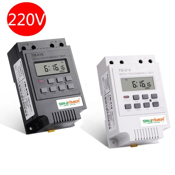 Minuteries SINOTIMER 30AMP Programmable hebdomadaire Commutateur de temps numérique Minuterie de contrôle de relais 220V Din Rail Mount 230422