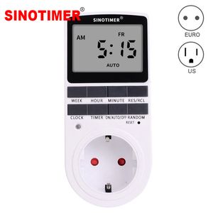 Timers Super LCD Display Digital Weekly Programmable Electrical Wall Plug-In Power Socket Timer Switch Outlet Time Clock 220V 110V AC 230422