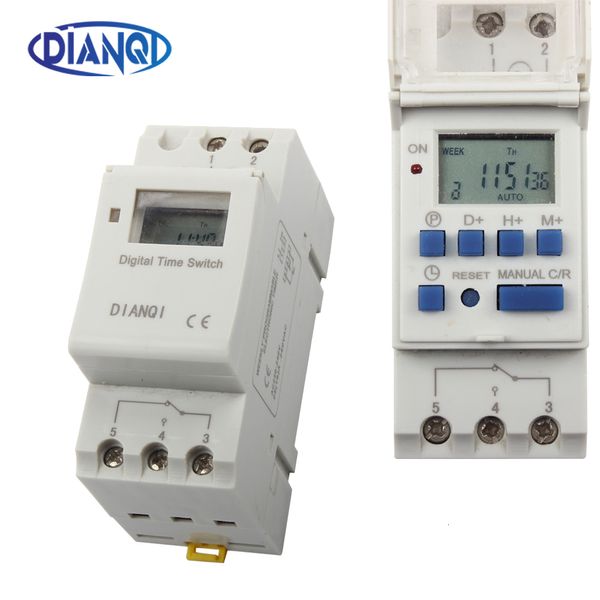 Temporizadores interruptor de temporizador carril din digital TP8A16 tiempo de microordenador electrónico programable semanal 220V 230V 6A-30A 12V AC timbre 230422