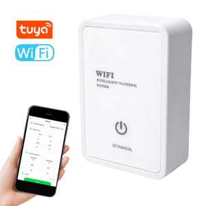 Minuteries Tuya WIFI, dispositif d'arrosage automatique, système d'irrigation goutte-à-goutte intelligent, prise en charge du contrôle par application pour jardin, terrasse, plante en pot