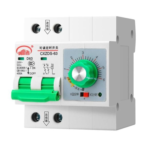 Temporizadores, controlador de interruptor de sincronización de bomba de agua, temporizador de alta potencia de 220V, disyuntor de apagado automático, enchufe controlado por tiempo de 6 horas