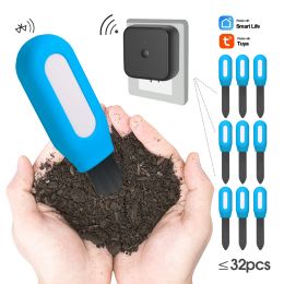 Minuteries WiFi Bluetoothcompatible Moniteur de plante intelligent Kit de test de sol Soins des fleurs Suivi de plantation Capteurs sans fil de température d'humidité