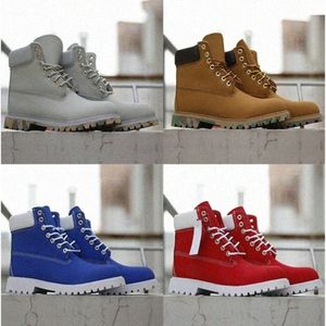 Tims Boots Designer Martin Shoes Ankle Boots Cowboy Geelblauw Zwart wandelwater laarsjes Men Dames Winterschoenen Platform Hakken enkel laars hout met tag