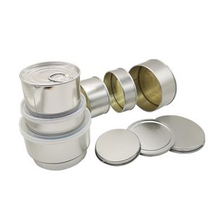 Conteneurs de stockage de boîtes de conserve, articles d'emballage, autocollants de support oem, boîtes à pression, anneau auto-scellant, boîte de conserve 100ml 3.5g